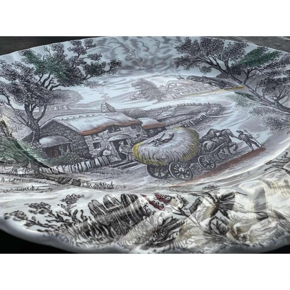 Vintage Yorkshire Staffordshire Ironstone Oval Platter England 14x11 Cottagecore